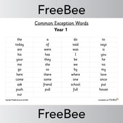 Year 1 Common Exception Words KS1 Free PDF by PlanBee