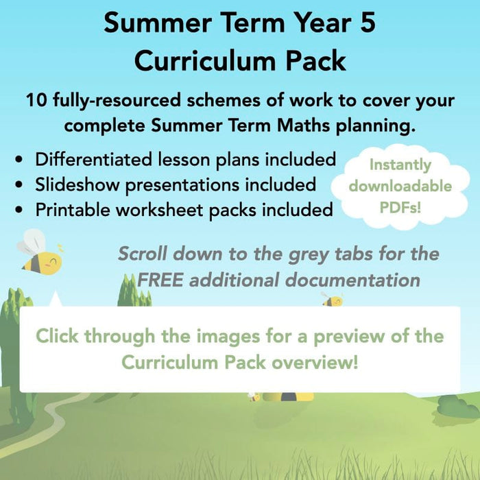 PlanBee Year 5 Maths Curriculum Pack for the Summer Term | Long Term Planning
