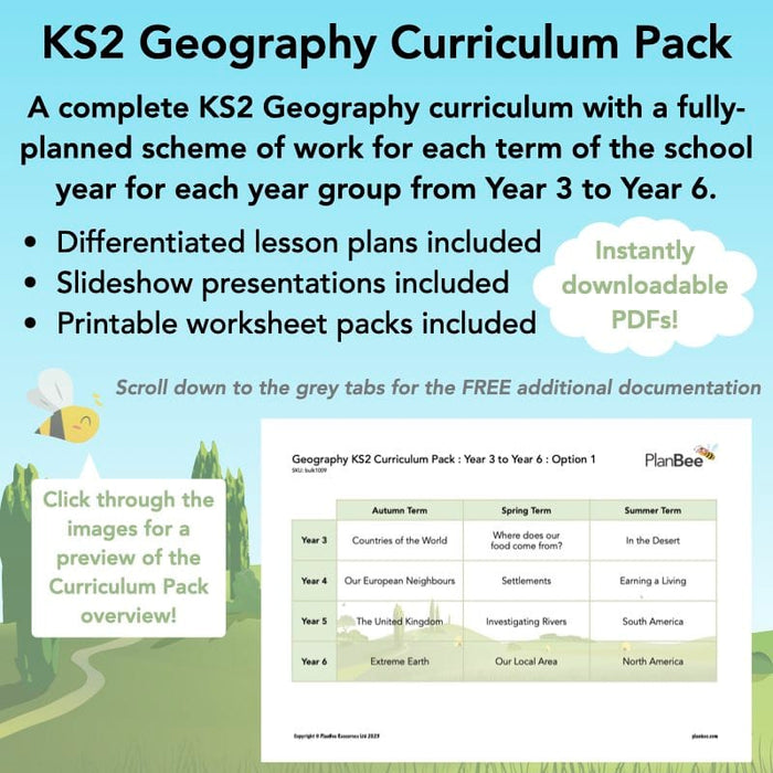 PlanBee KS2 Geography Curriculum Pack (Option 1) | Long Term Planning