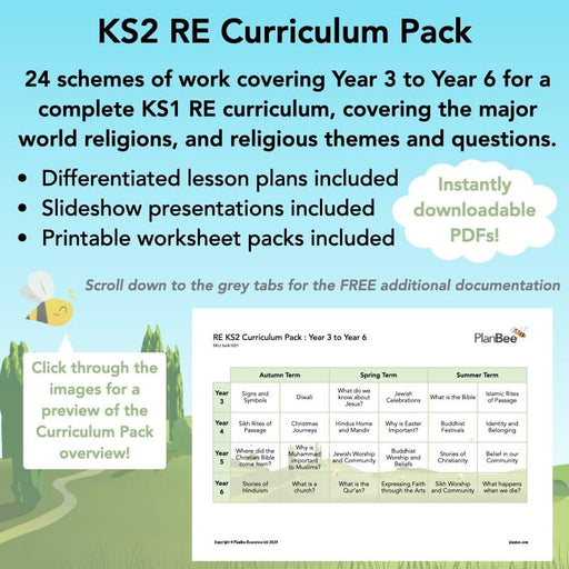PlanBee KS2 RE Religious Education Curriculum Pack | Long Term Planning