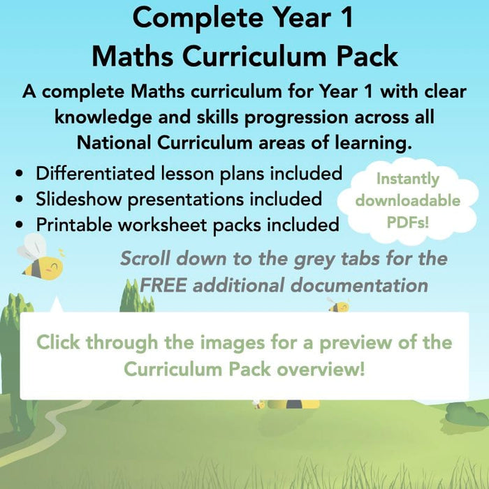 PlanBee Maths Long Term Curriculum Pack for Year 1 | All-Year-Round Planning
