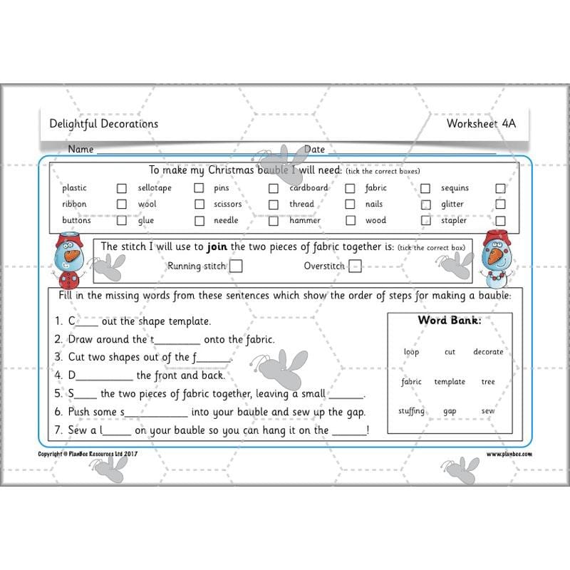 PlanBee Delightful Decorations KS1 DT Lessons by PlanBee