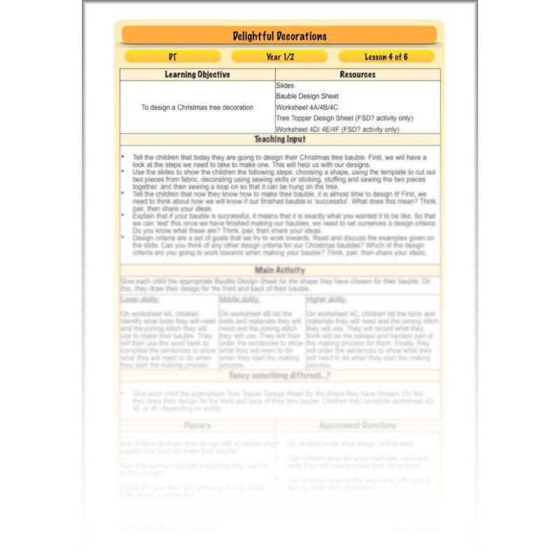 PlanBee Delightful Decorations KS1 DT Lessons by PlanBee