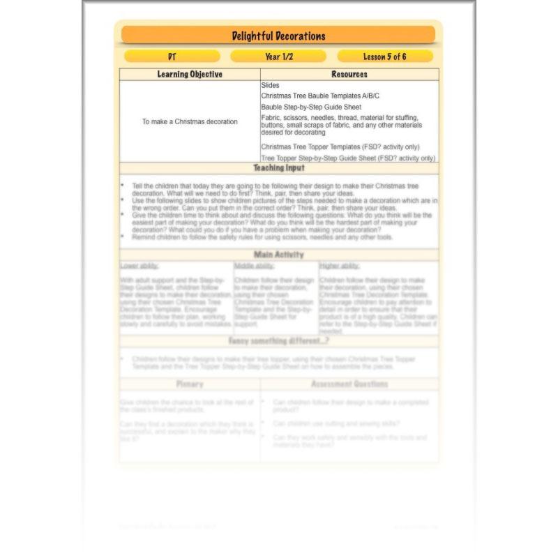 PlanBee Delightful Decorations KS1 DT Lessons by PlanBee