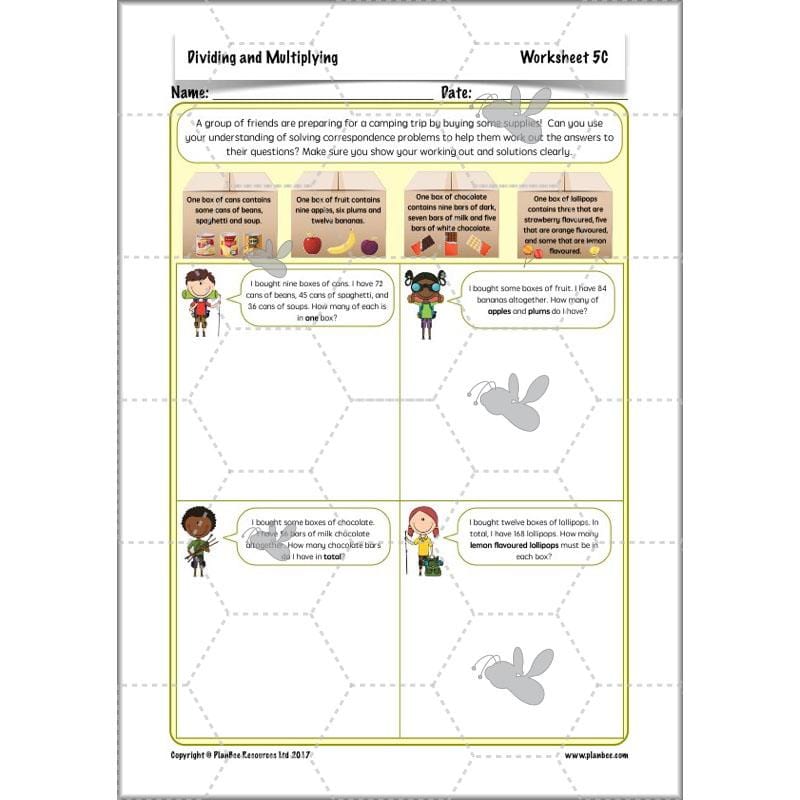 PlanBee Dividing & Multiplying - Lesson Plans and Resources for Year 4