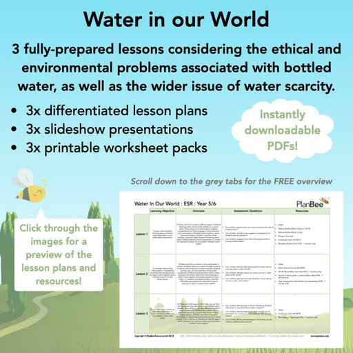 PlanBee Water Topic KS2 Water in our World Lessons by PlanBee