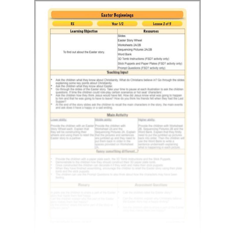 PlanBee Easter Beginnings KS1 Easter Lessons by PlanBee