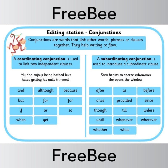 Editing Station Poster Conjunctions