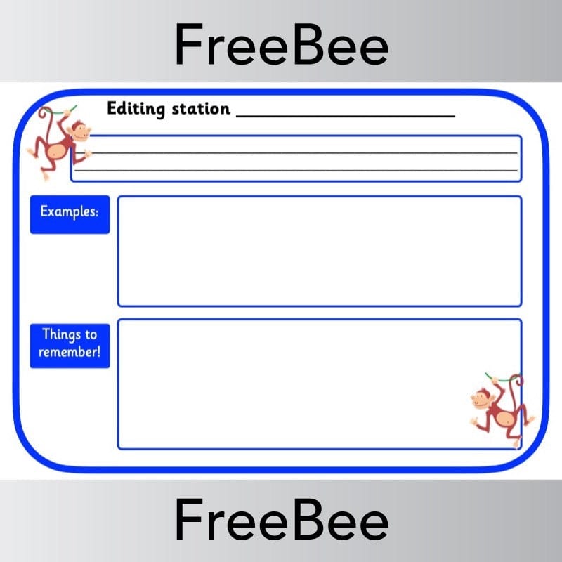 PlanBee FREE Editing Station Display and Resources Pack by PlanBee