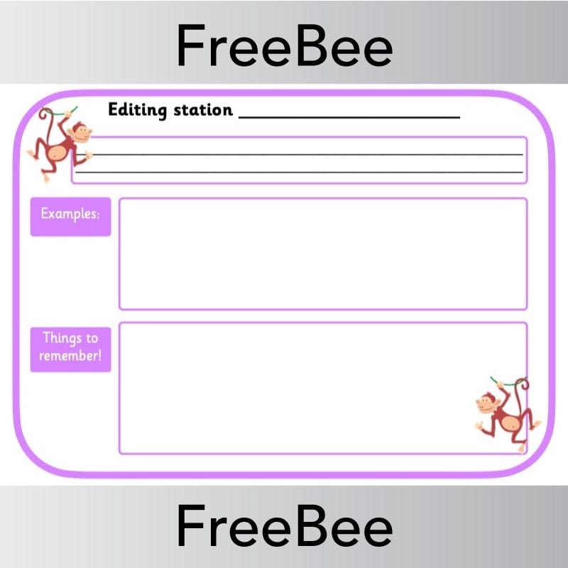PlanBee FREE Editing Station Display and Resources Pack by PlanBee