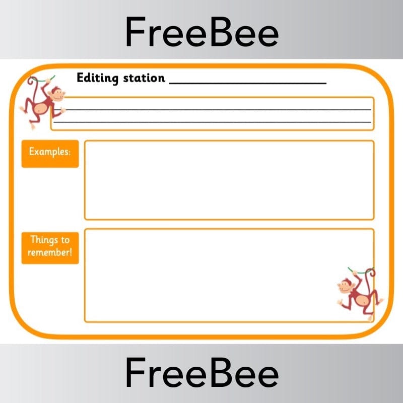 PlanBee FREE Editing Station Display and Resources Pack by PlanBee