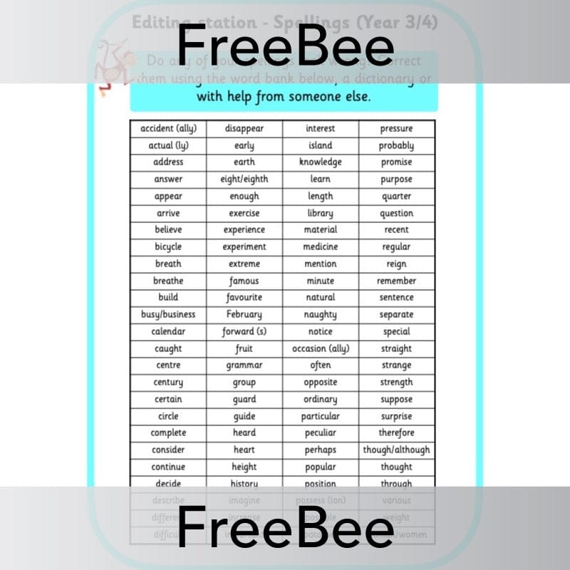 PlanBee FREE Editing Station Display and Resources Pack by PlanBee