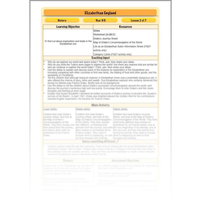 PlanBee What was life like in Elizabethan England? PlanBee KS2 History