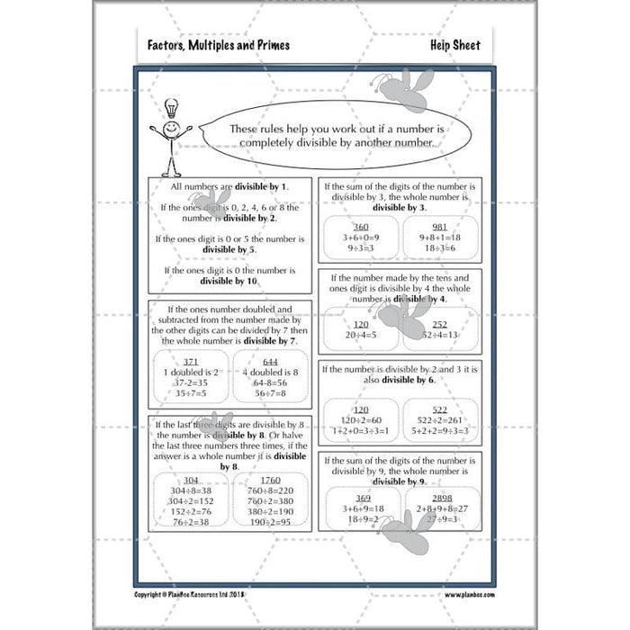 PlanBee Factors, Multiples & Primes - Year 6 Complete Maths Plans by PlanBee