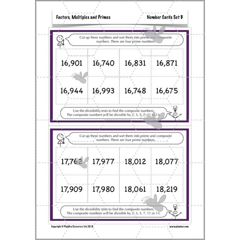 PlanBee Factors, Multiples & Primes - Year 6 Complete Maths Plans by PlanBee