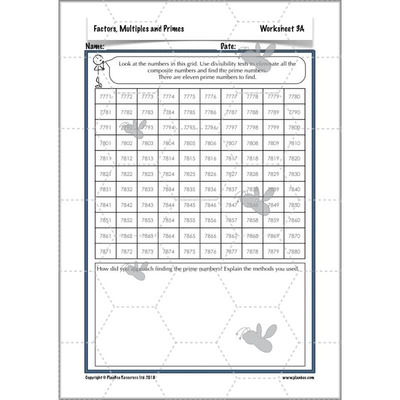 PlanBee Factors, Multiples & Primes - Year 6 Complete Maths Plans by PlanBee