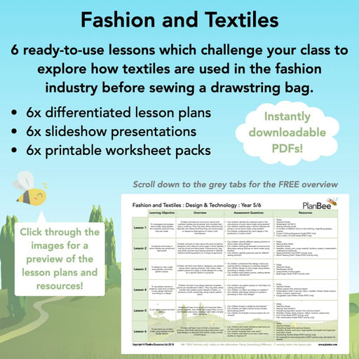 Textiles Design Task Textiles Projects DT lesson packs for KS1 & KS2 by PlanBee