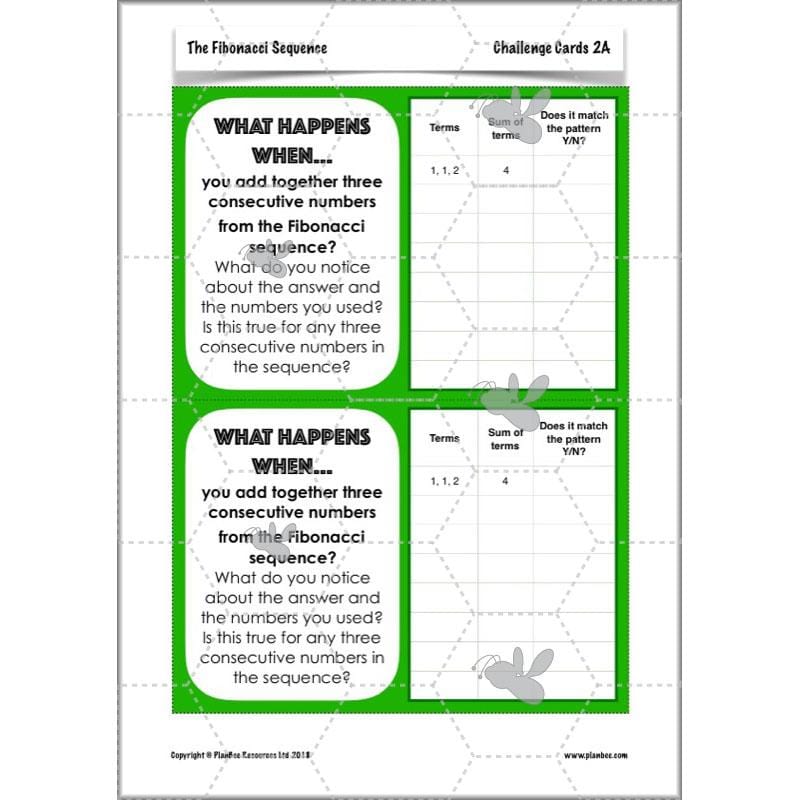 PlanBee The Fibonacci Sequence: KS2 Maths lesson planning