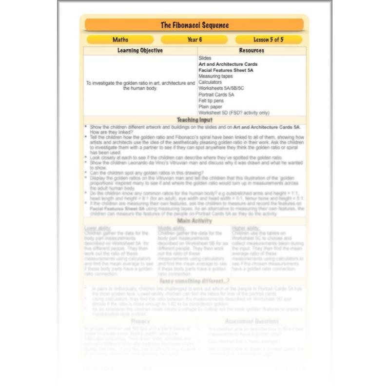 PlanBee The Fibonacci Sequence: KS2 Maths lesson planning
