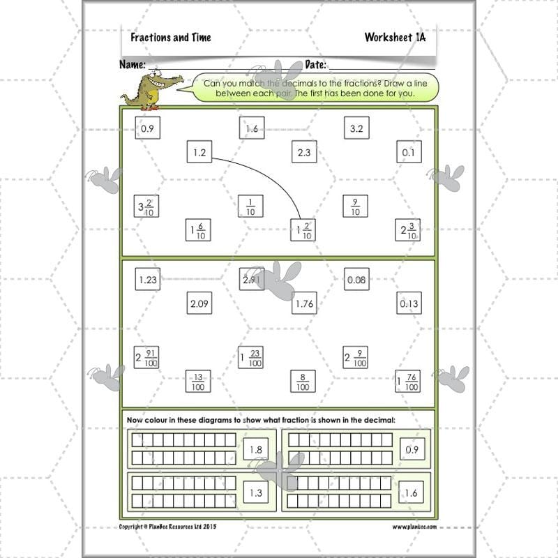 PlanBee Fractions and Time - Year 4 Primary Maths Resources