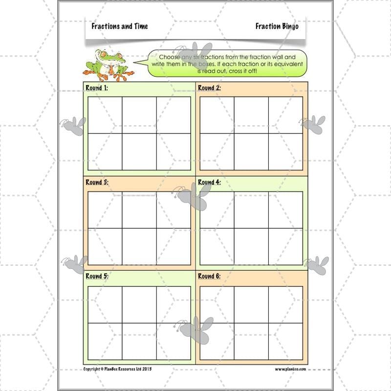 PlanBee Fractions and Time - Year 4 Primary Maths Resources