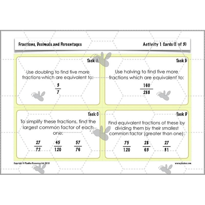 PlanBee Fractions, Decimals & Percentages - Year 6 Complete Maths Planning