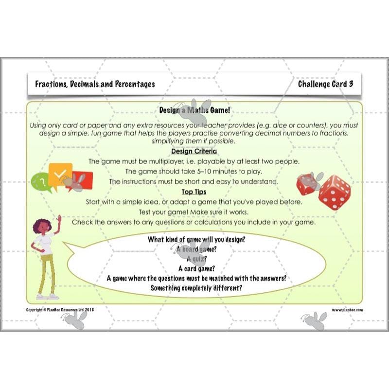 PlanBee Fractions, Decimals & Percentages - Year 6 Complete Maths Planning