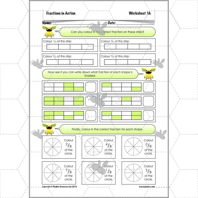 PlanBee Fractions in Action: KS2 Maths Year 3  Lesson Plans and Resources