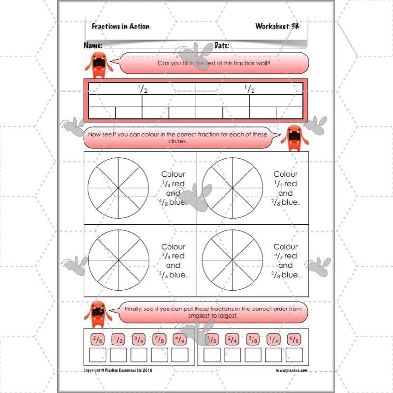 PlanBee Fractions in Action: KS2 Maths Year 3  Lesson Plans and Resources