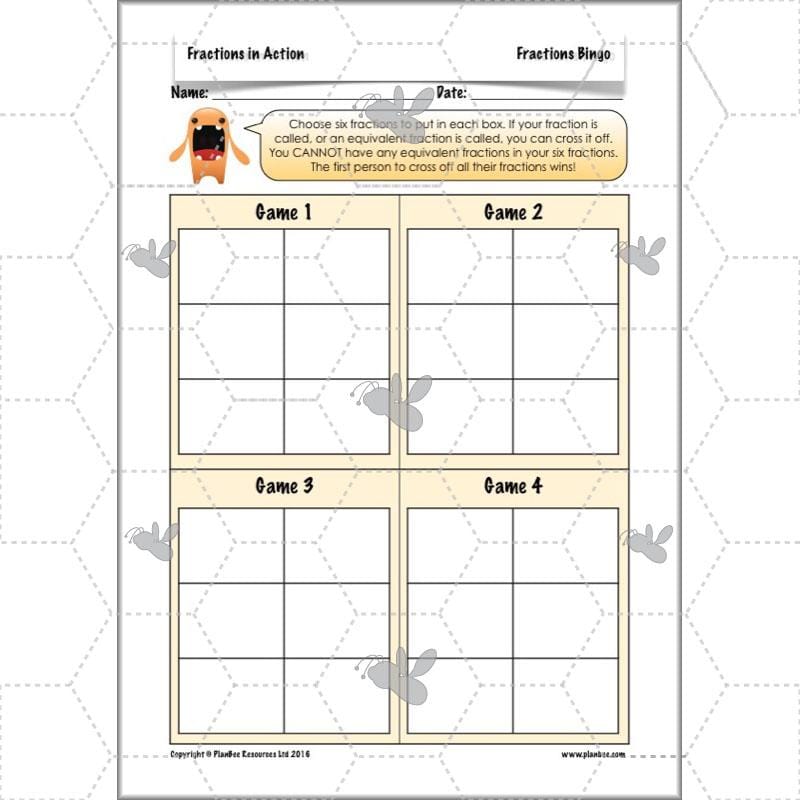 PlanBee Fractions in Action: KS2 Maths Year 3  Lesson Plans and Resources