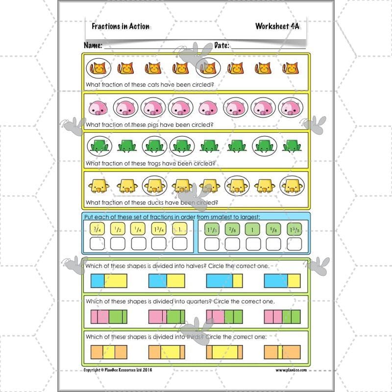 PlanBee Fractions in Action: KS2 Maths Year 3  Lesson Plans and Resources