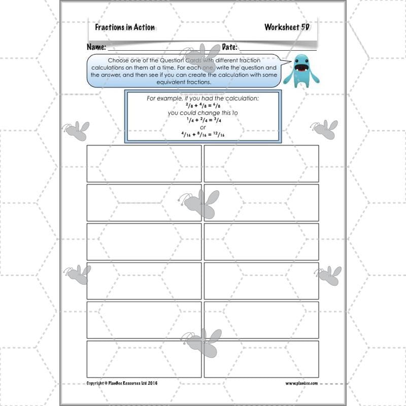 PlanBee Fractions in Action: KS2 Maths Year 3  Lesson Plans and Resources