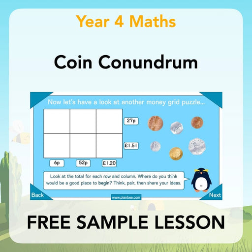 PlanBee Year 4 Maths Conundrum Coin Challenge | Free PlanBee Lesson