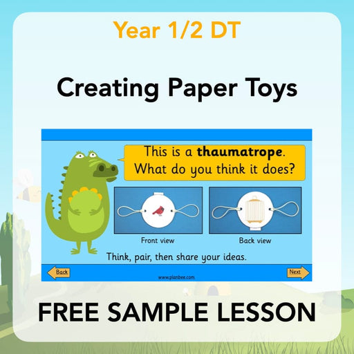 PlanBee FREE Make Paper Toys Moving Toys KS1 DT Lesson | PlanBee