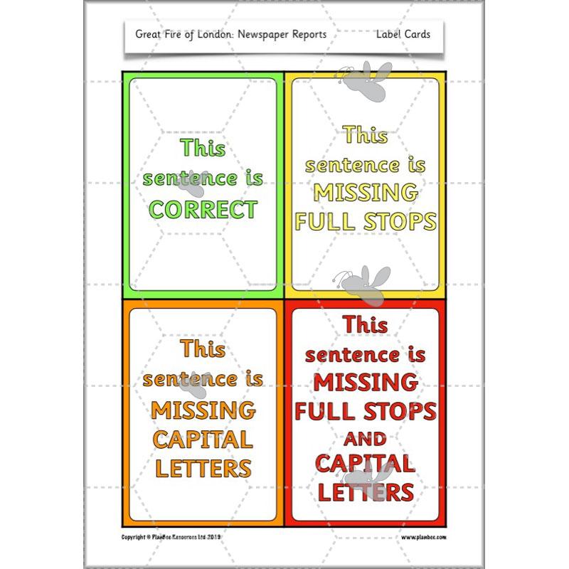 PlanBee Great Fire of London Newspaper Reports KS1 English Plans