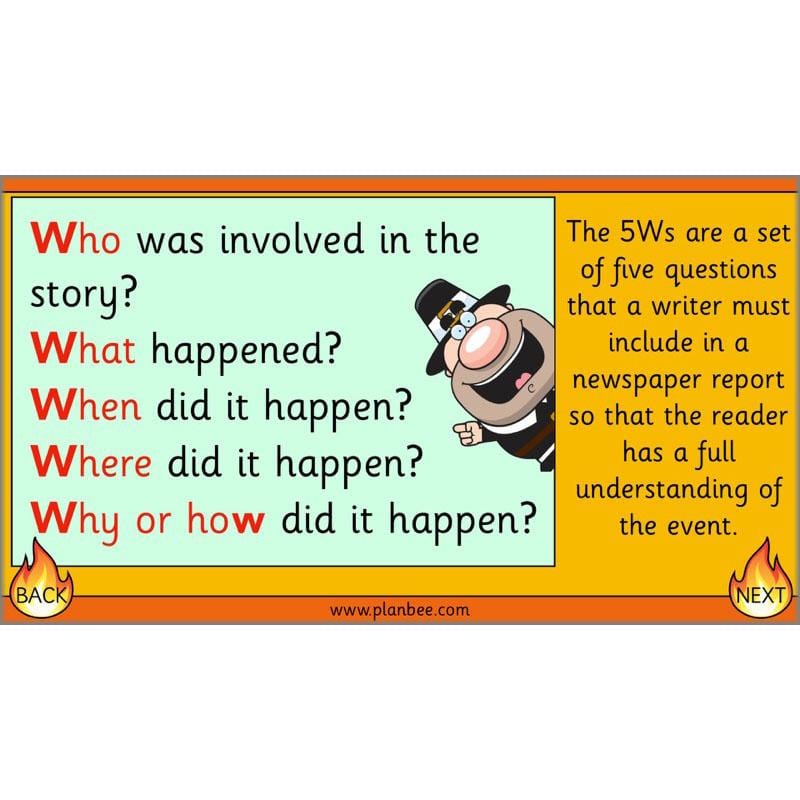 PlanBee Great Fire of London Newspaper Reports KS1 English Plans