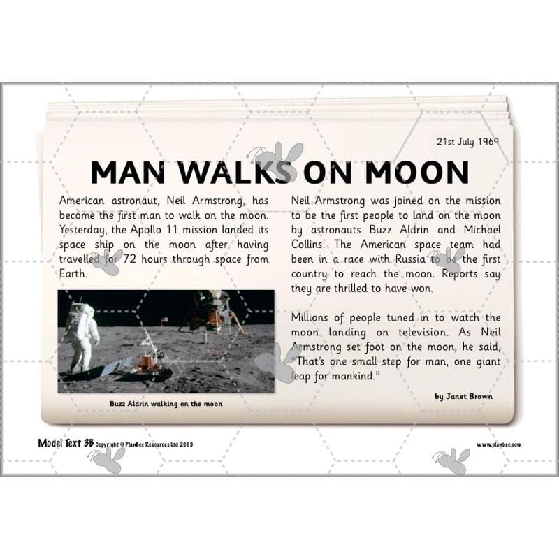 PlanBee Great Fire of London Newspaper Reports KS1 English Plans