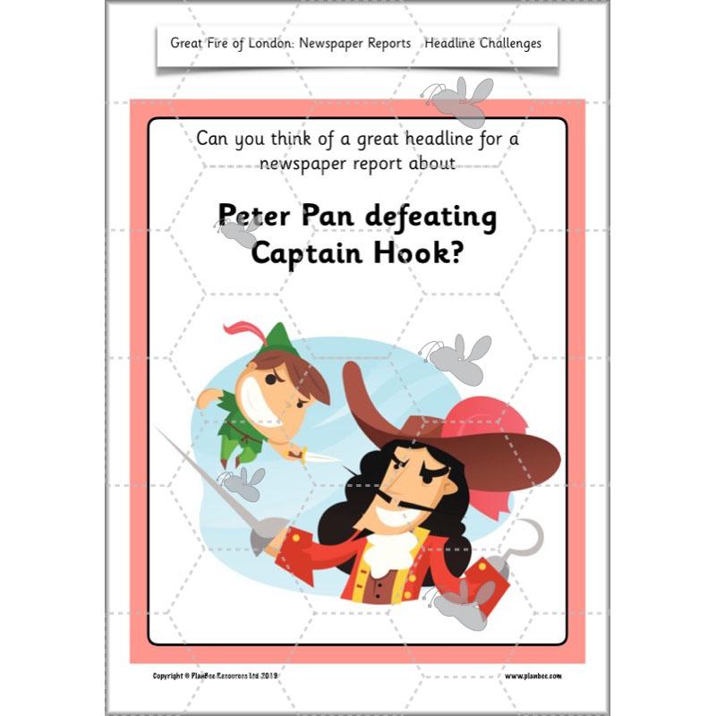 PlanBee Great Fire of London Newspaper Reports KS1 English Plans