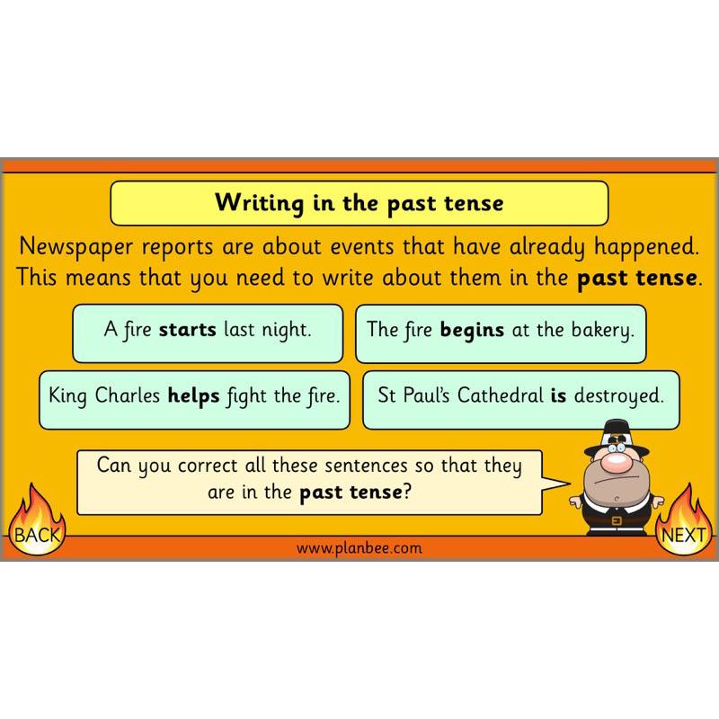 PlanBee Great Fire of London Newspaper Reports KS1 English Plans