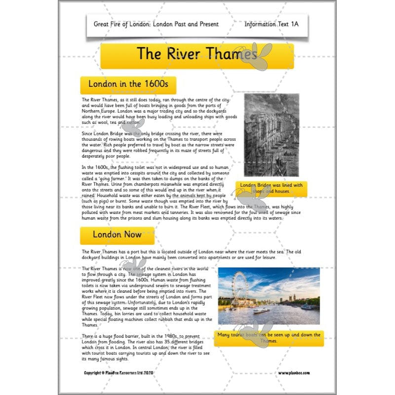 PlanBee London Past and Present KS1 | English Lesson Planning Year 2