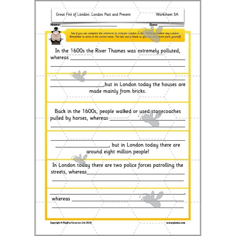 PlanBee London Past and Present KS1 | English Lesson Planning Year 2