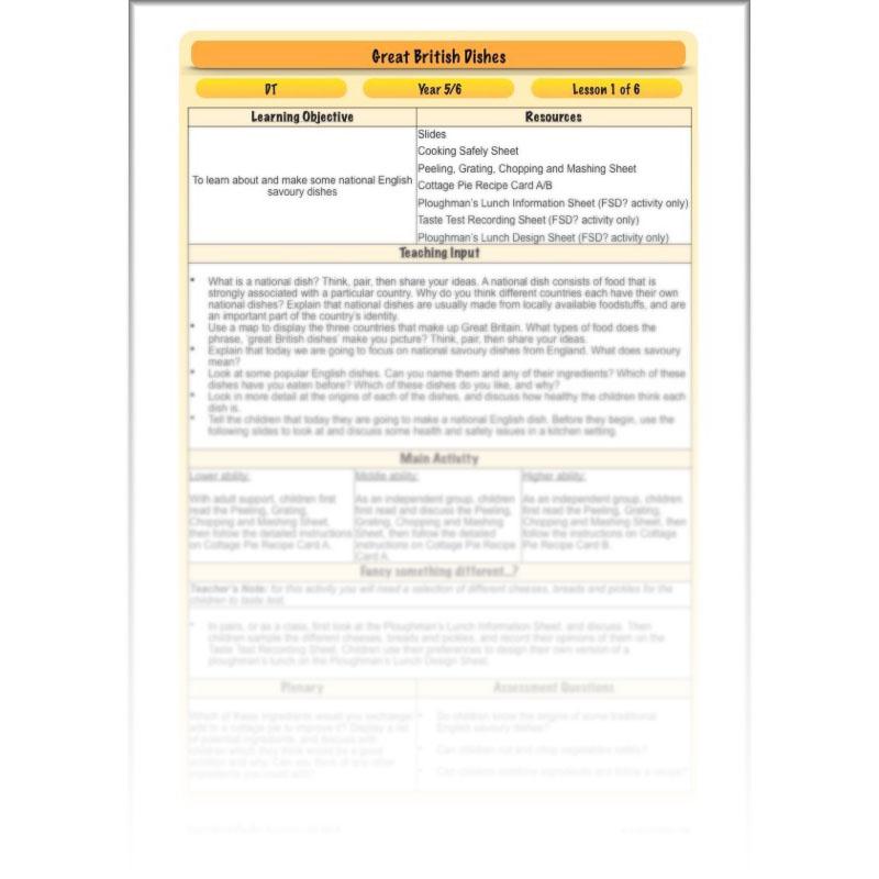 PlanBee Great British Dishes: KS2 DT scheme of work by PlanBee