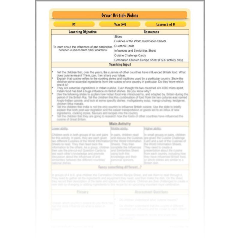 PlanBee Great British Dishes: KS2 DT scheme of work by PlanBee