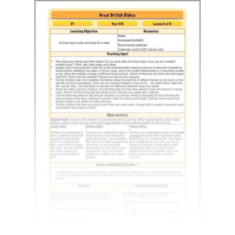 PlanBee Great British Dishes: KS2 DT scheme of work by PlanBee