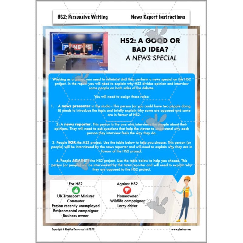 PlanBee HS2 Persuasive Writing KS2 English Planning Pack | PlanBee