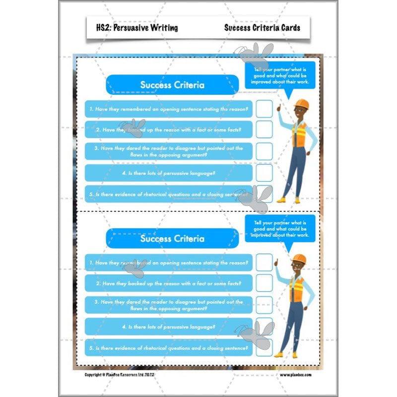 PlanBee HS2 Persuasive Writing KS2 English Planning Pack | PlanBee