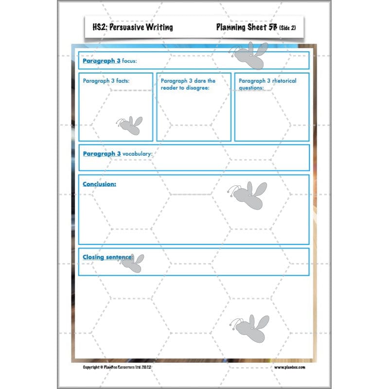 PlanBee HS2 Persuasive Writing KS2 English Planning Pack | PlanBee