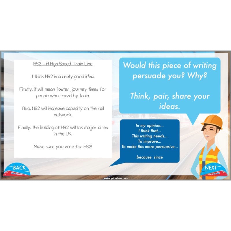 PlanBee HS2 Persuasive Writing KS2 English Planning Pack | PlanBee