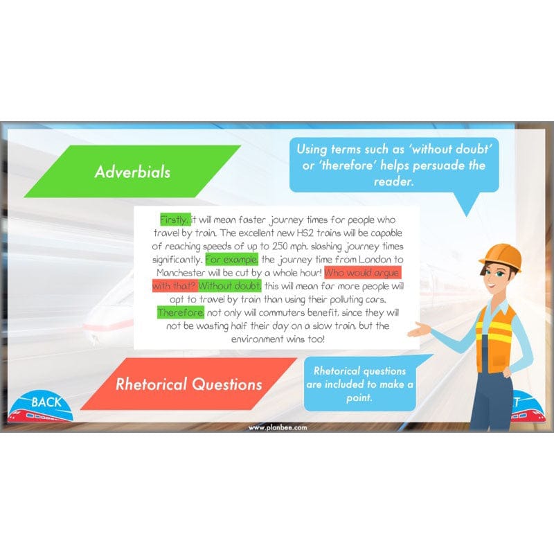 PlanBee HS2 Persuasive Writing KS2 English Planning Pack | PlanBee