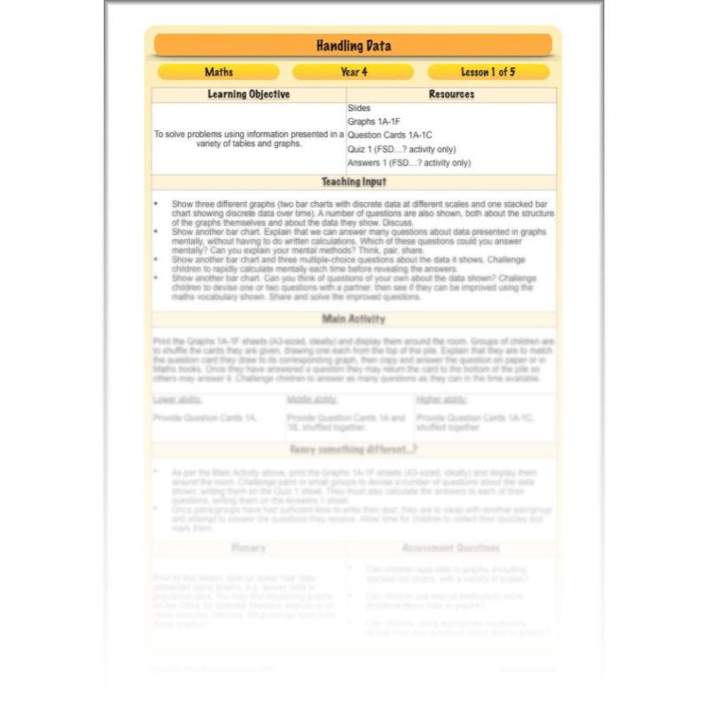 PlanBee Handling Data Year 4 Maths Lessons by PlanBee